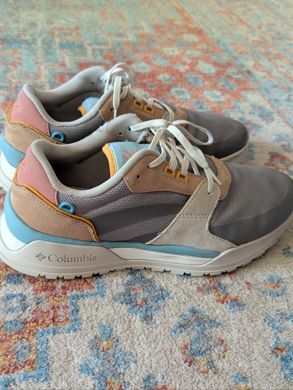 Columbia Wildone Anthem Women’s 11 Shoes Gray Blue Trail Sneakers Leather Panels